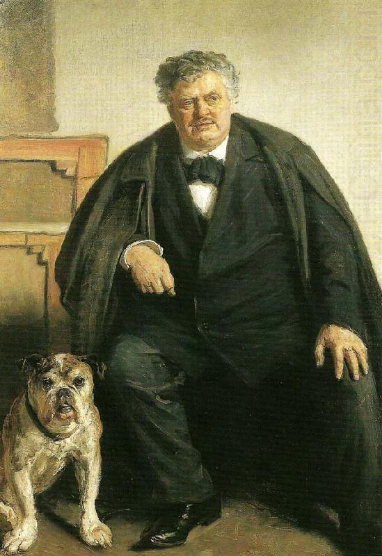 carl locher med sin hund tiger, Michael Ancher